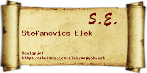 Stefanovics Elek névjegykártya