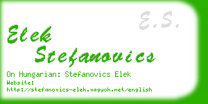 elek stefanovics business card
